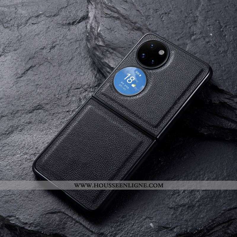 Coque Huawei P50 Pocket Véritable Cuir Design