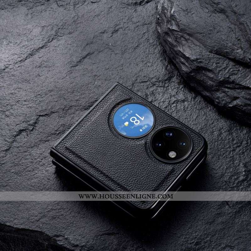 Coque Huawei P50 Pocket Véritable Cuir Design