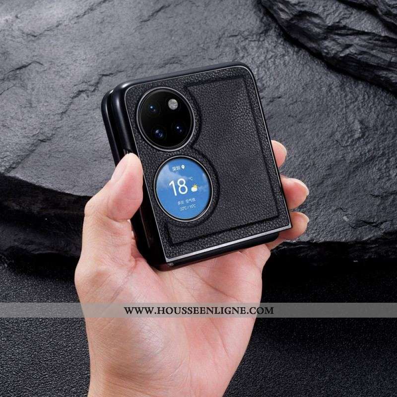 Coque Huawei P50 Pocket Véritable Cuir Design