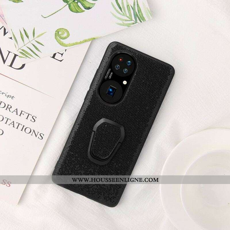 Coque Huawei P50 Pro Paillettes Anneau-Support