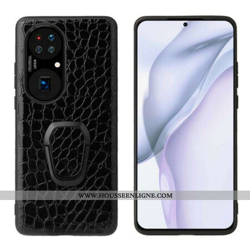 Coque Huawei P50 Pro Style Crocodile Anneau-Support