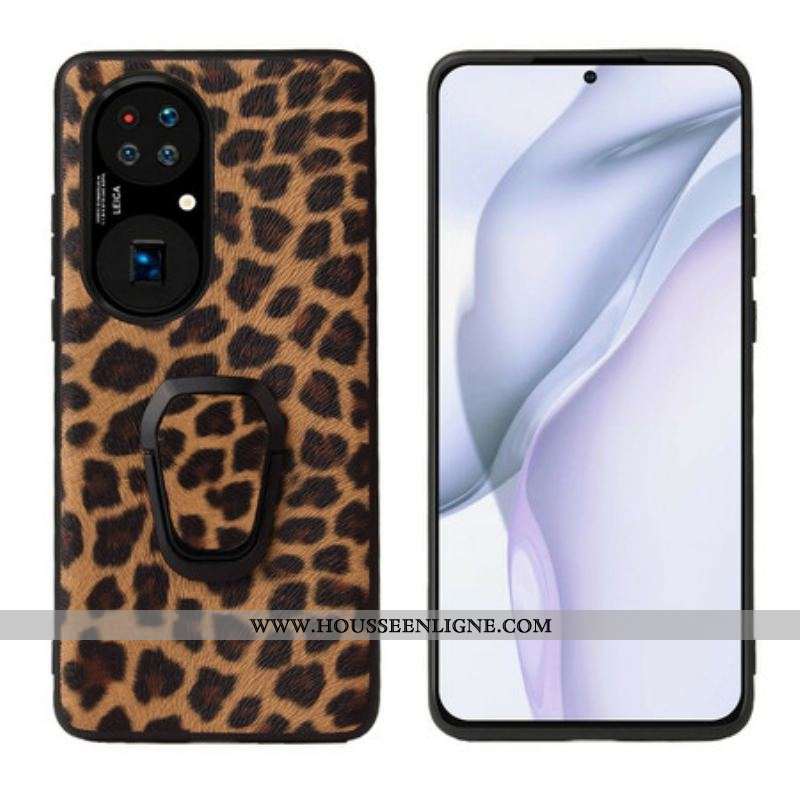 Coque Huawei P50 Pro Style Léopard Anneau-Support