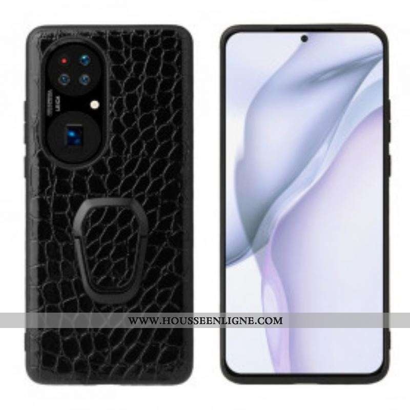 Coque Huawei P50 Style Crocodile Anneau-Support