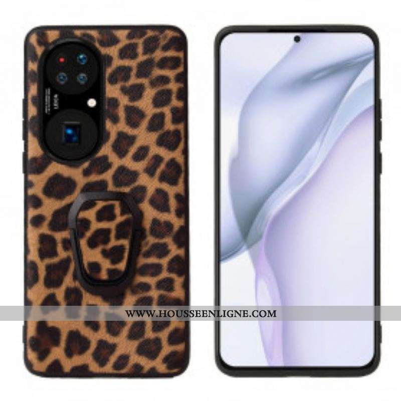 Coque Huawei P50 Style Léopard Anneau-Support
