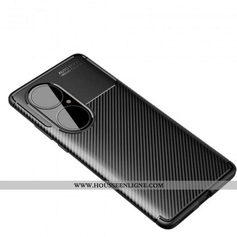 Coque Huawei P50 Texture Fibre Carbone Flexible
