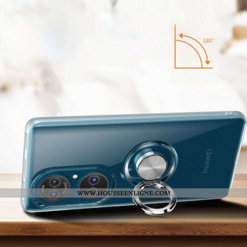 Coque Huawei P50 Transparente Simple Anneau Métal