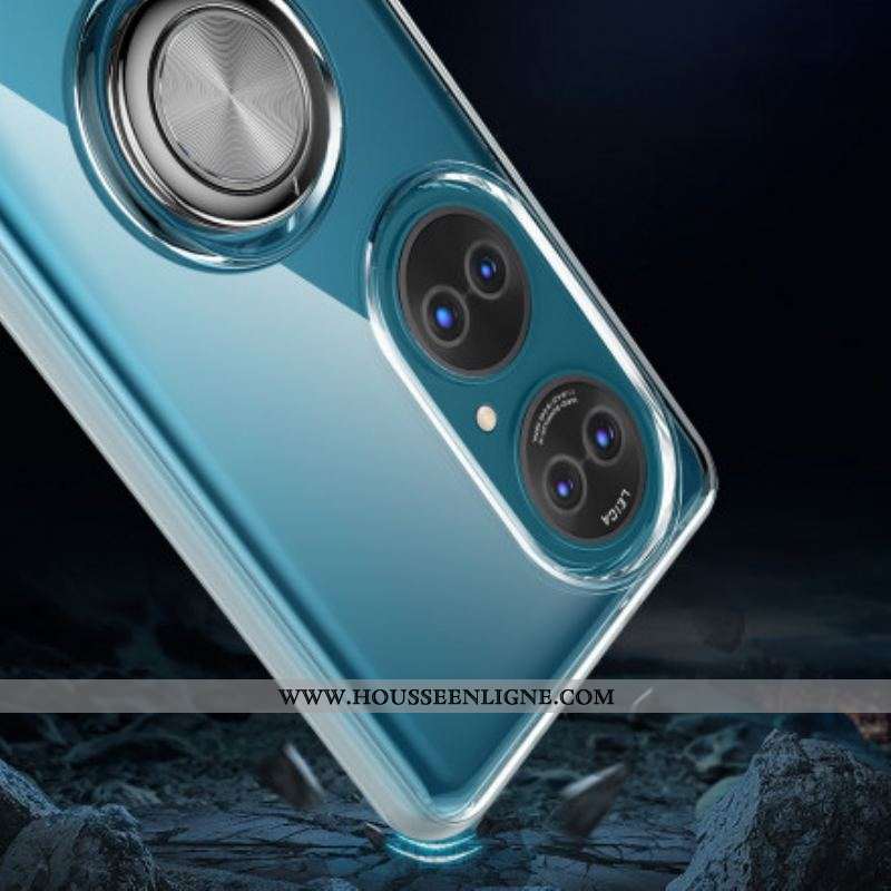 Coque Huawei P50 Transparente Simple Anneau Métal