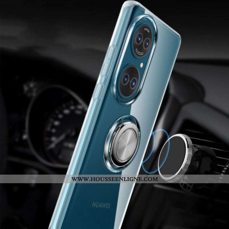 Coque Huawei P50 Transparente Simple Anneau Métal