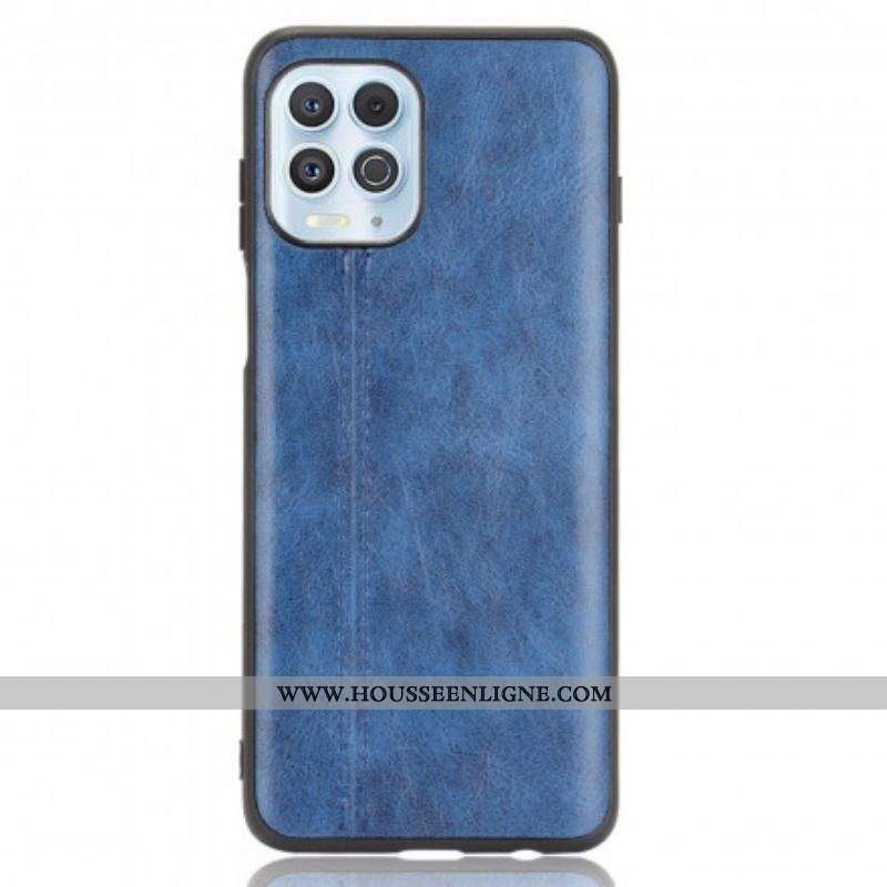 Coque Moto G100 Effet Cuir Couture