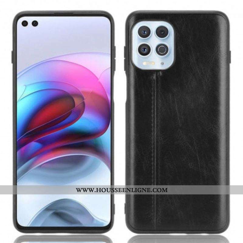 Coque Moto G100 Effet Cuir Couture