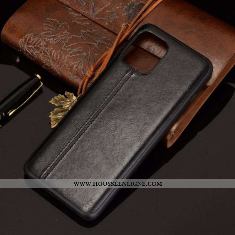 Coque Moto G100 Effet Cuir Couture
