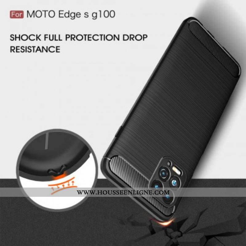 Coque Moto G100 Fibre Carbone Brossée