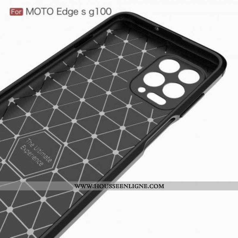 Coque Moto G100 Fibre Carbone Brossée