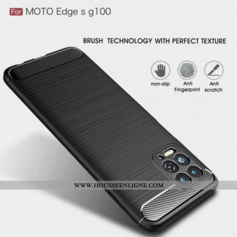 Coque Moto G100 Fibre Carbone Brossée