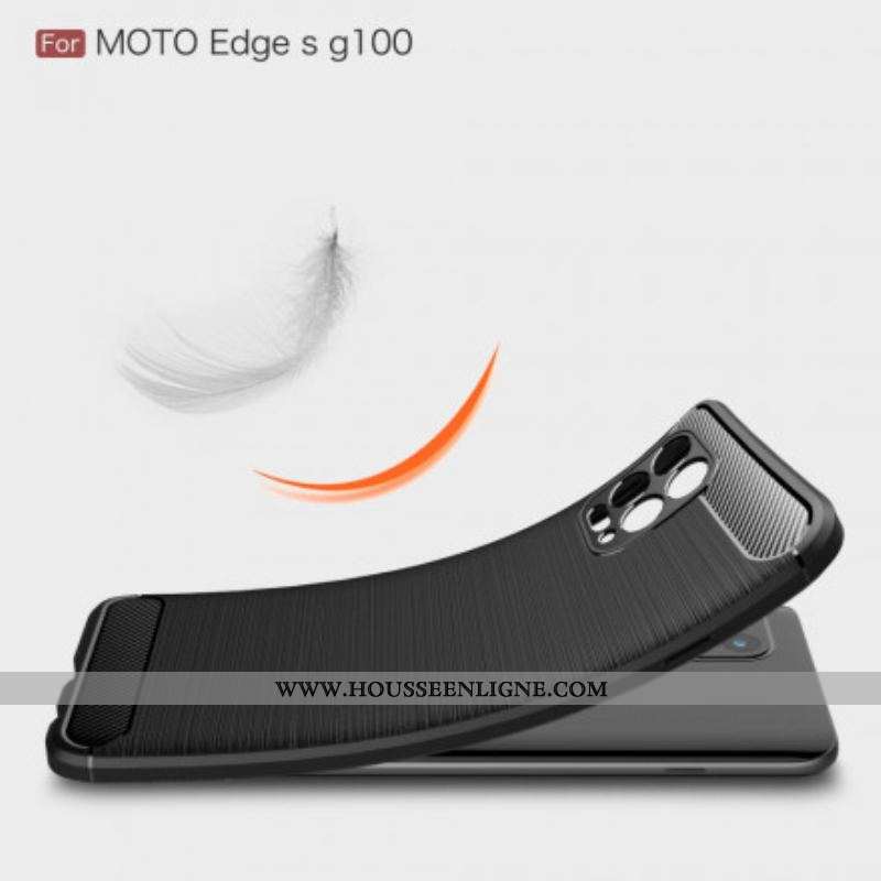 Coque Moto G100 Fibre Carbone Brossée