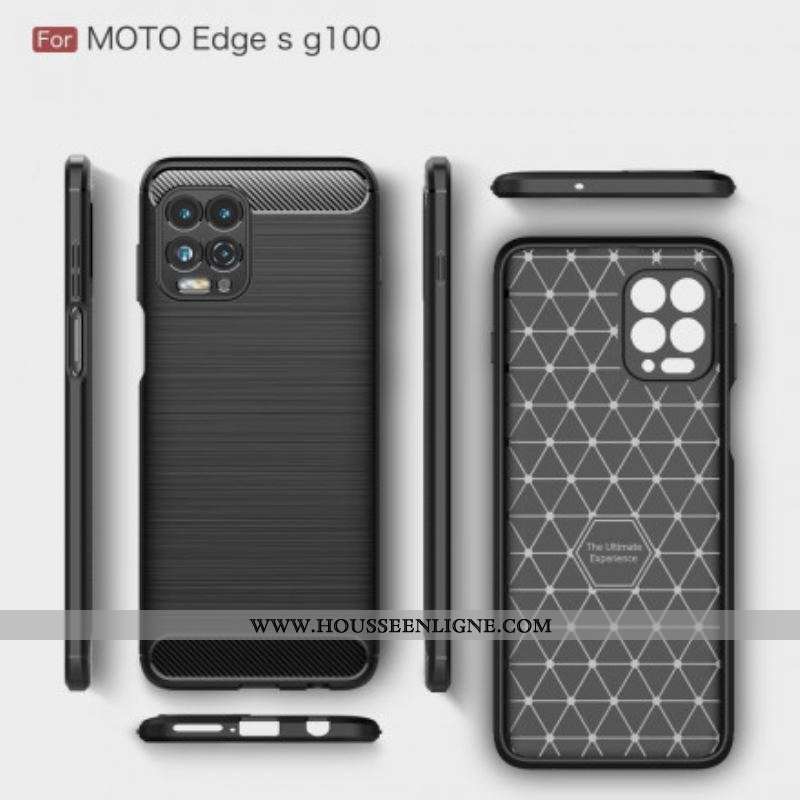 Coque Moto G100 Fibre Carbone Brossée