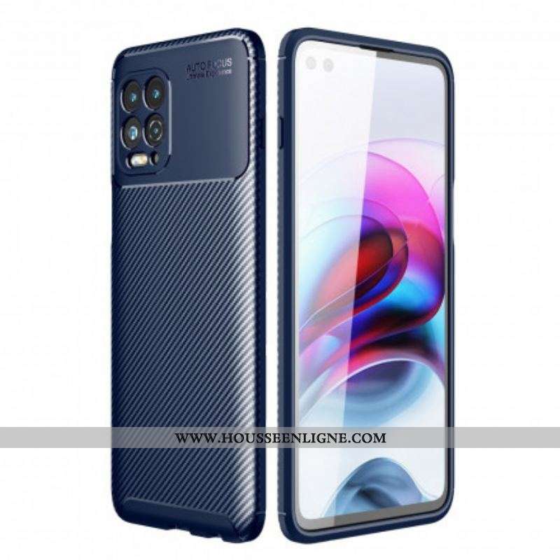 Coque Moto G100 Flexible Texture Fibre Carbone