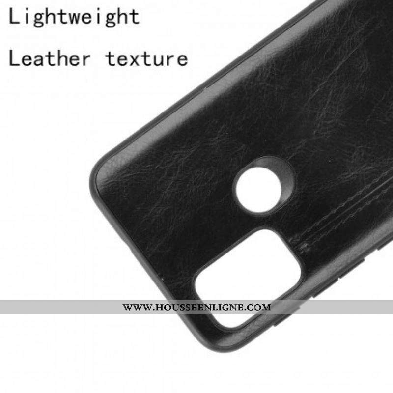 Coque Moto G30 / Moto G10 Effet Cuir Couture