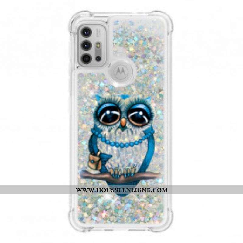 Coque Moto G30 / Moto G10 Miss Hibou Paillettes