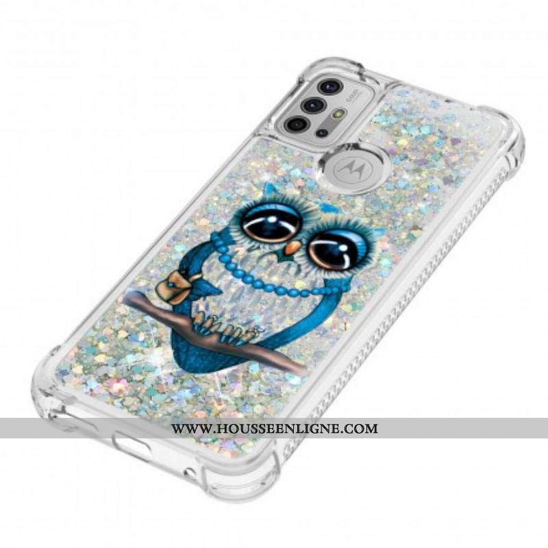 Coque Moto G30 / Moto G10 Miss Hibou Paillettes