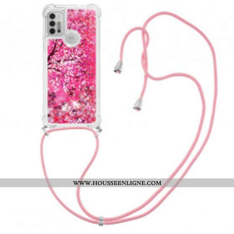 Coque Moto G30 / Moto G10 à Cordon Paillettes Arbre