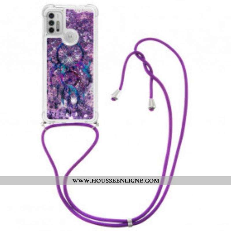 Coque Moto G30 / Moto G10 à Cordon Paillettes Attrape Rêves