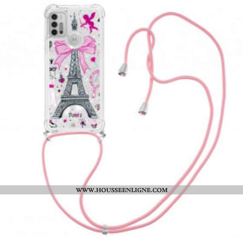 Coque Moto G30 / Moto G10 à Cordon Tour Eiffel
