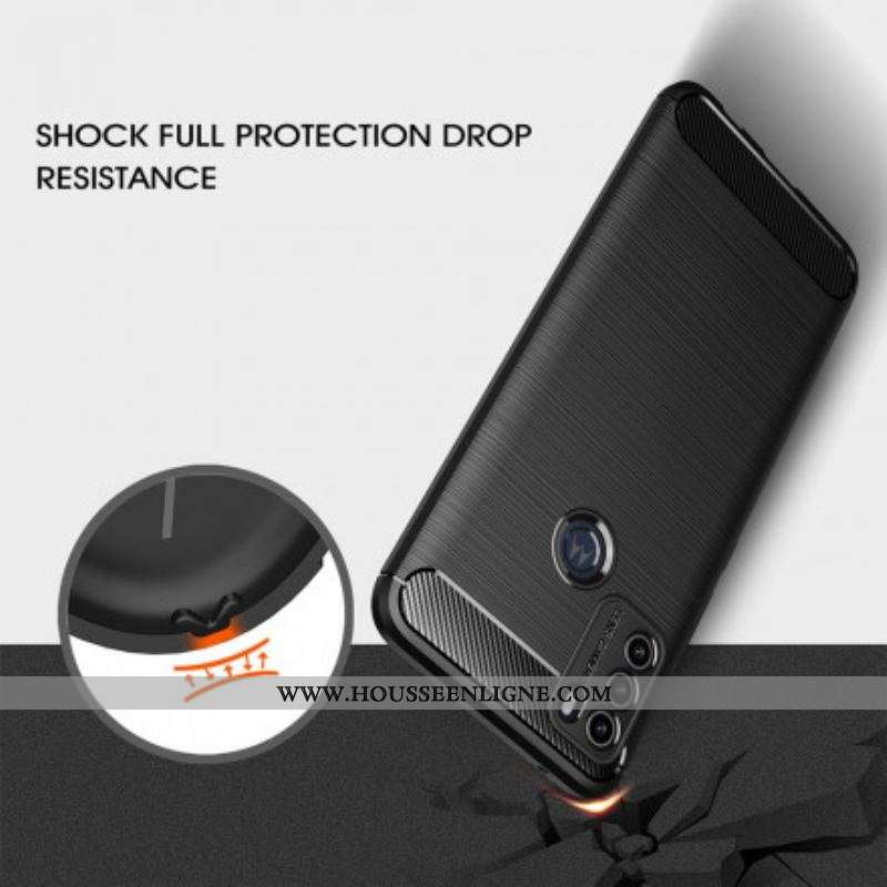 Coque Moto G50 Fibre Carbone Brossée