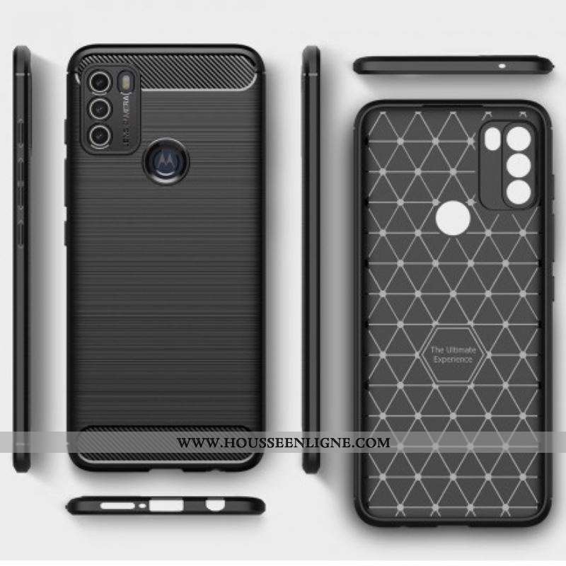 Coque Moto G50 Fibre Carbone Brossée