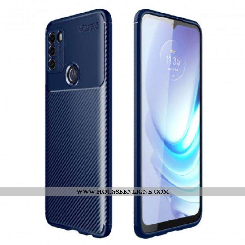 Coque Moto G50 Flexible Texture Fibre Carbone
