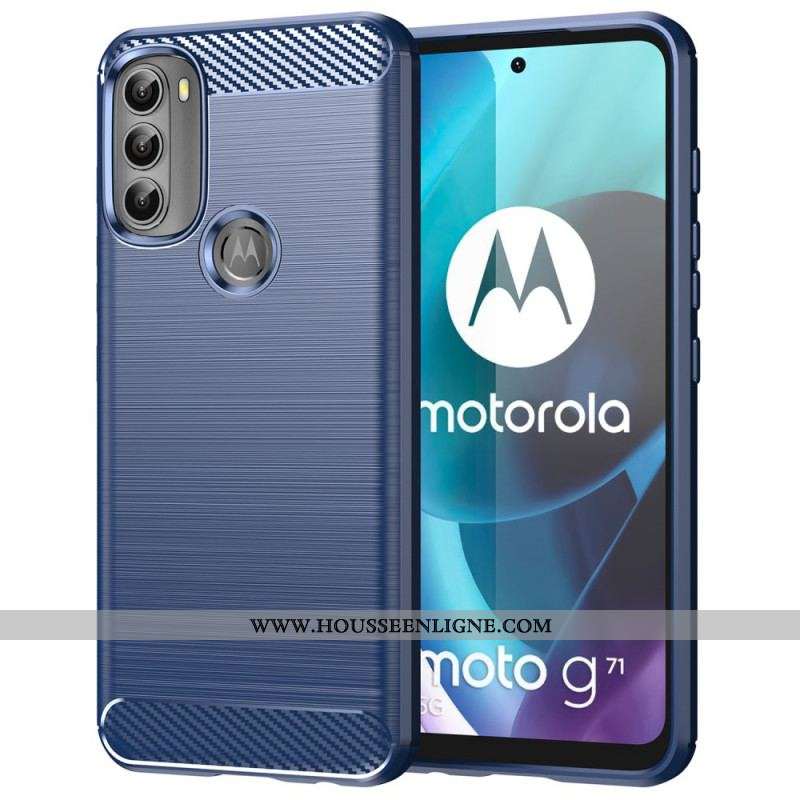 Coque Moto G71 5G Fibre Carbone Brossée