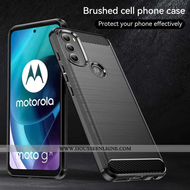 Coque Moto G71 5G Fibre Carbone Brossée