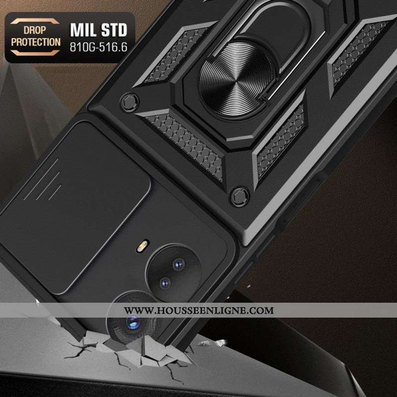 Coque Moto G73 5G Anneau-Support et Protège Lentilles