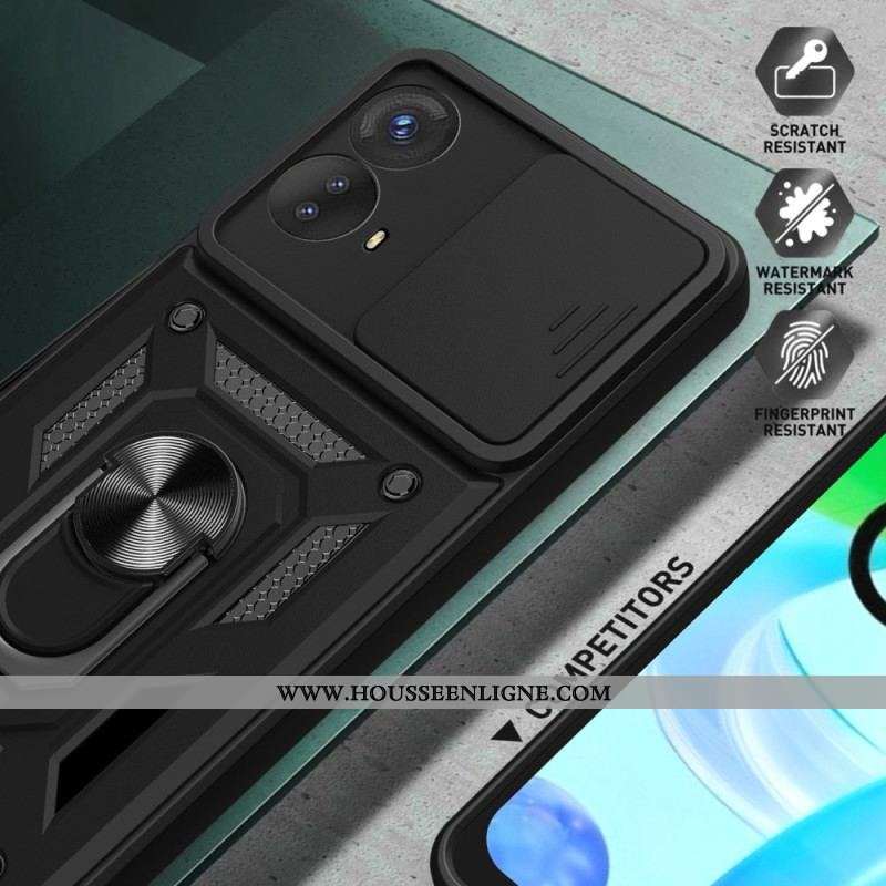 Coque Moto G73 5G Anneau-Support et Protège Lentilles