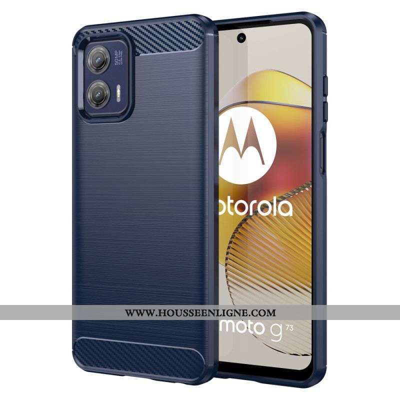 Coque Moto G73 5G Fibre Carbone Brossée