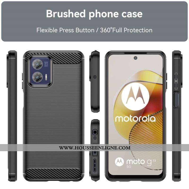 Coque Moto G73 5G Fibre Carbone Brossée