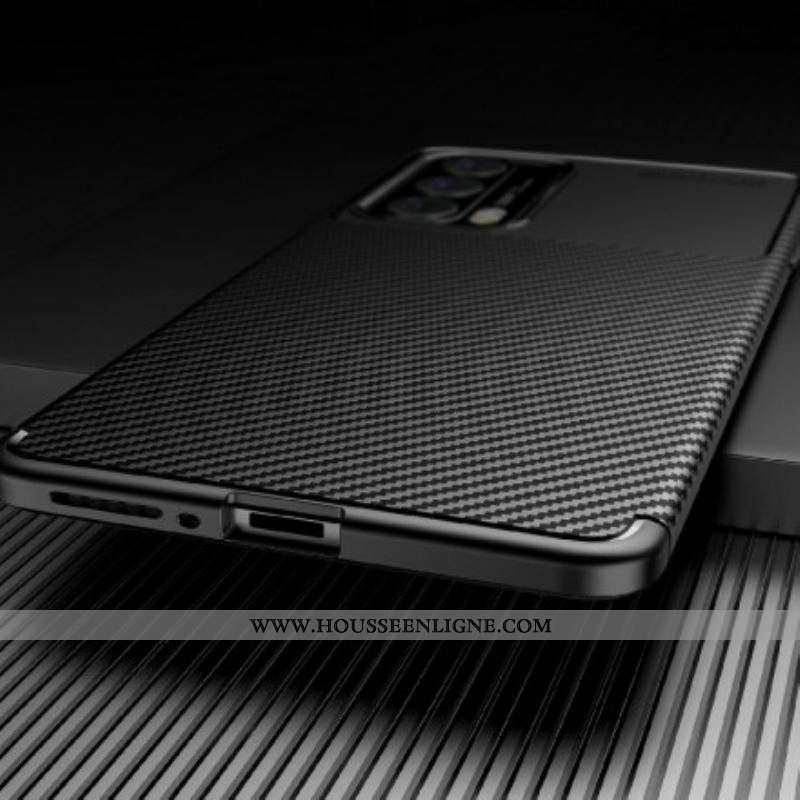 Coque Motorola Edge 20 Flexible Texture Fibre Carbone
