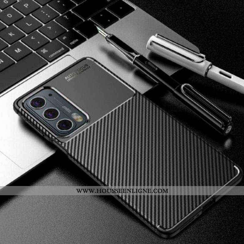 Coque Motorola Edge 20 Flexible Texture Fibre Carbone