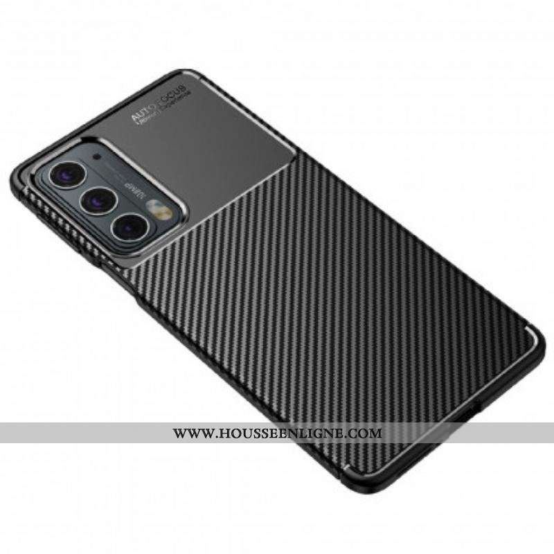 Coque Motorola Edge 20 Flexible Texture Fibre Carbone