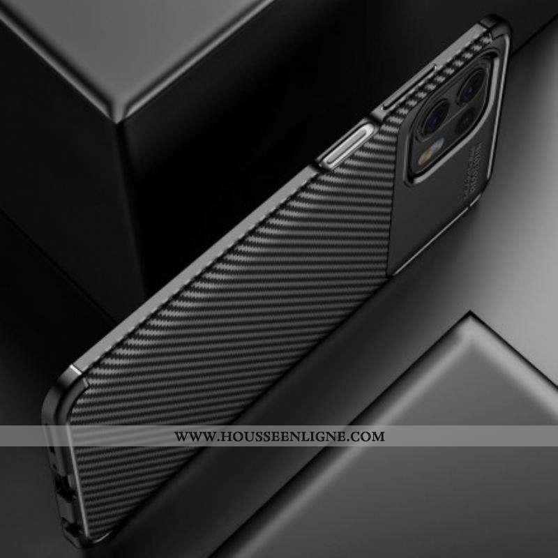 Coque Motorola Edge 20 Lite Flexible Texture Fibre Carbone
