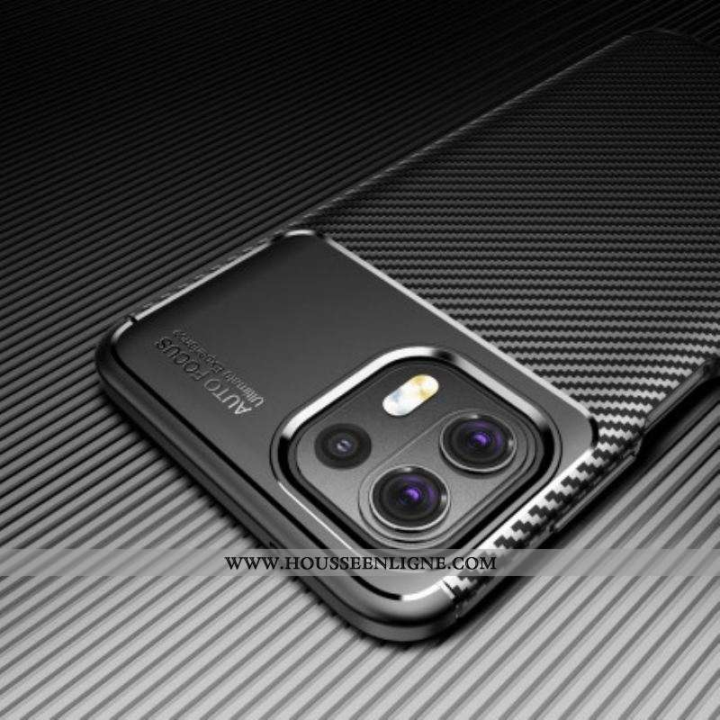 Coque Motorola Edge 20 Lite Flexible Texture Fibre Carbone