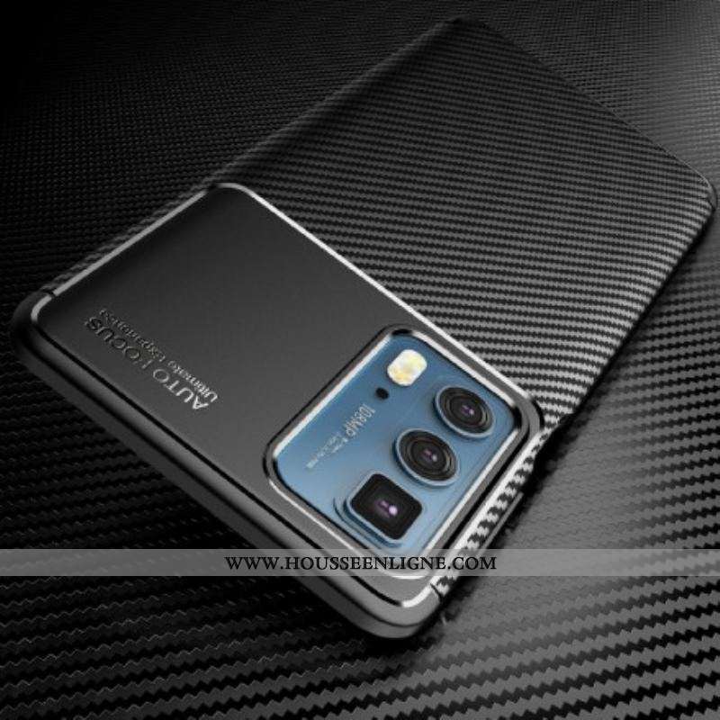 Coque Motorola Edge 20 Pro Flexible Texture Fibre Carbone