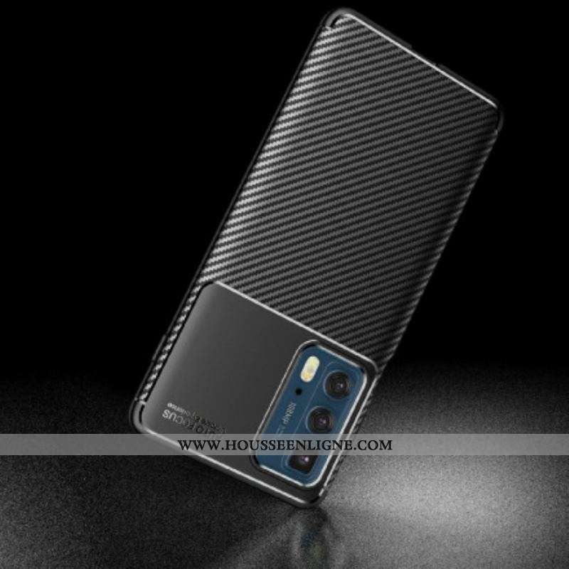 Coque Motorola Edge 20 Pro Flexible Texture Fibre Carbone