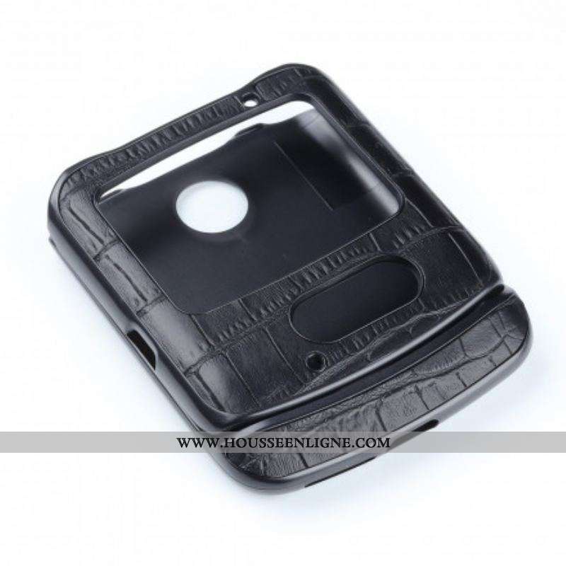 Coque Motorola Razr 5G Cuir Véritable Crocodile
