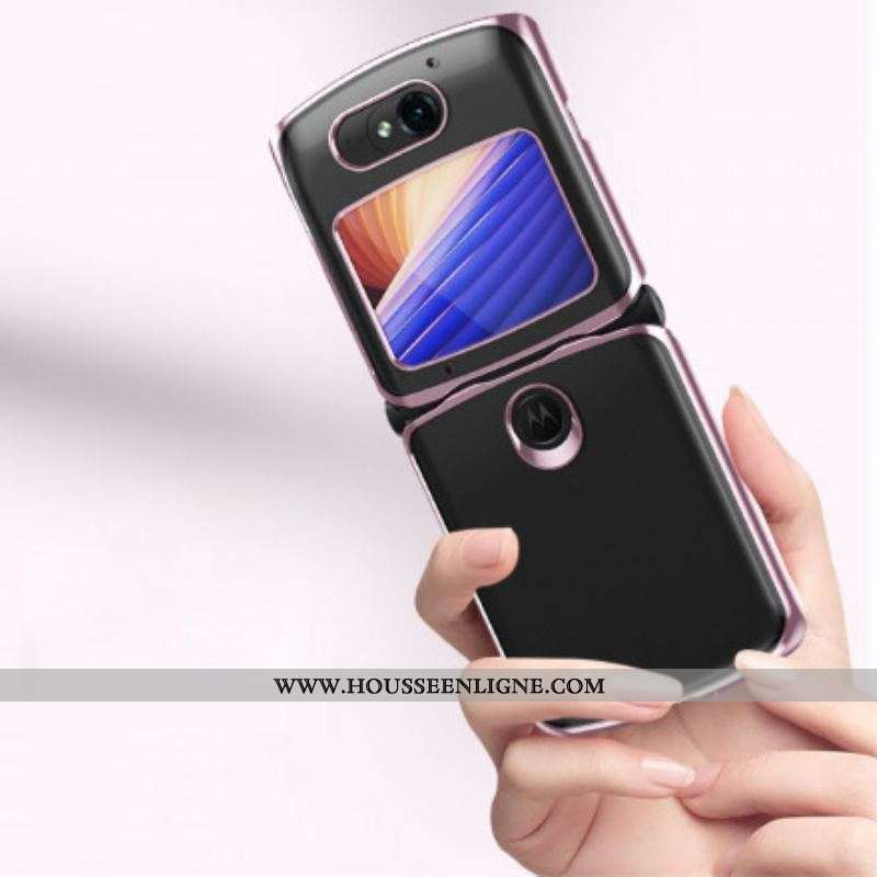 Coque Motorola Razr 5G Rebords Style Métal