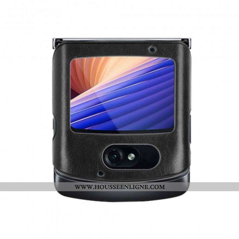 Coque Motorola Razr 5G Simili Cuir Litchi