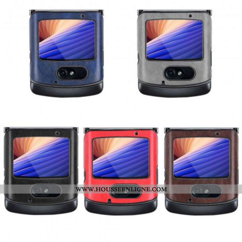 Coque Motorola Razr 5G Simili Cuir Litchi