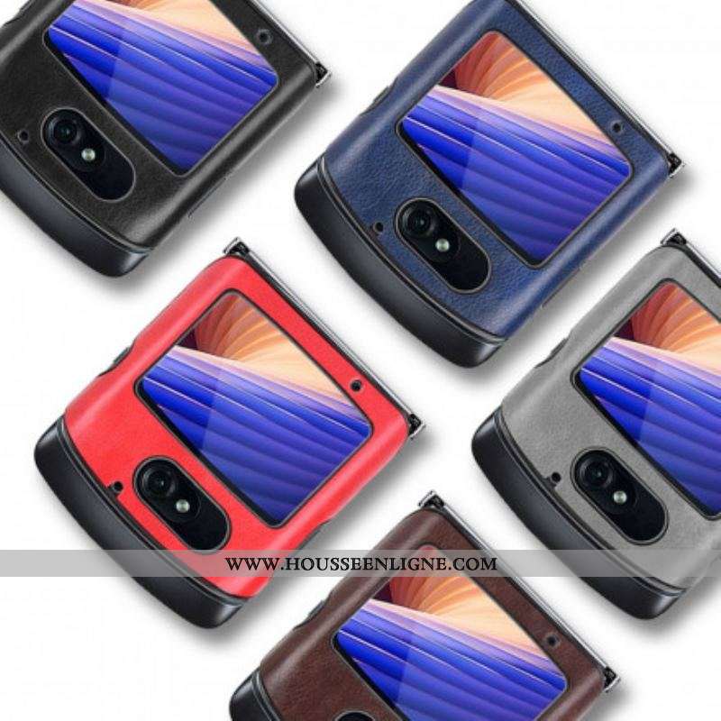 Coque Motorola Razr 5G Simili Cuir Litchi