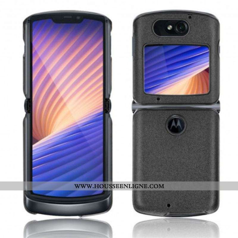 Coque Motorola Razr 5G Simili Cuir Sablé