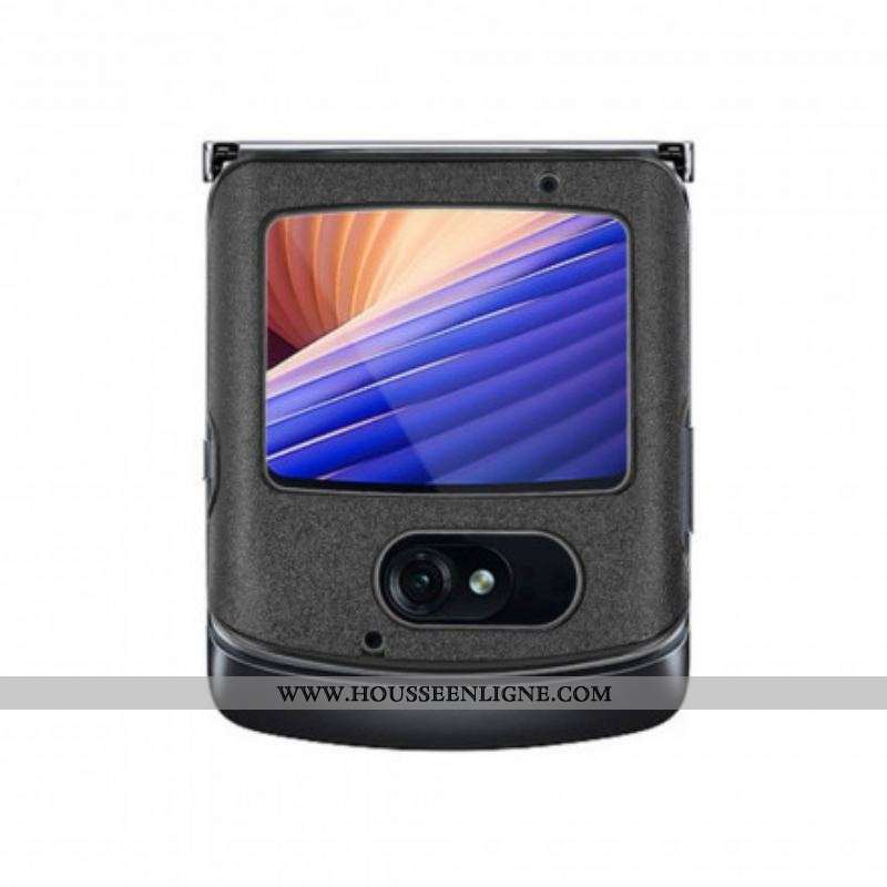 Coque Motorola Razr 5G Simili Cuir Sablé